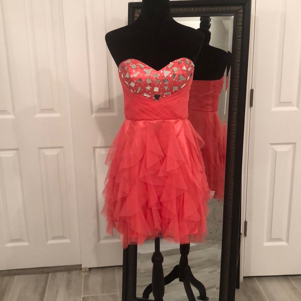 Semi Formal Sweetheart Coral Dress